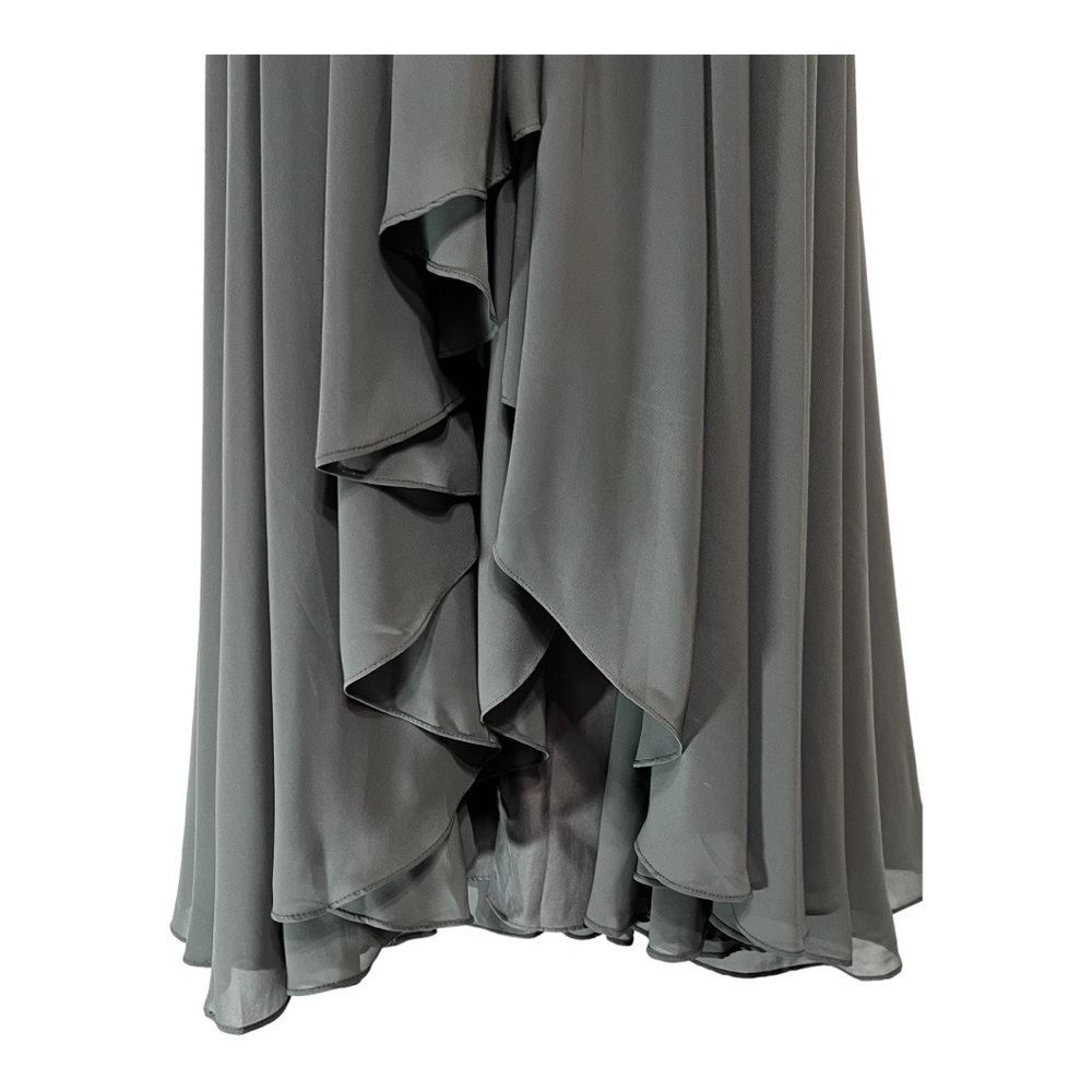JJ’s House Formal Flowing Strapless Prom Gown Dark Gray, Size 5 - Picture 7 of 8